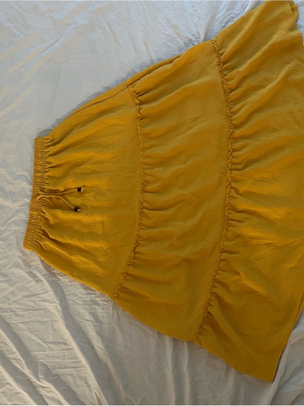 Tiered Maxi Skirt in Mustard Yellow - Women